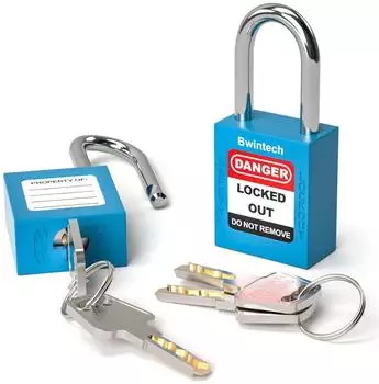 LuxusKollektion Sicherheitsvorh&auml;ngeschloss 38mm blau Lockout Tagout, 2 St&uuml;ck