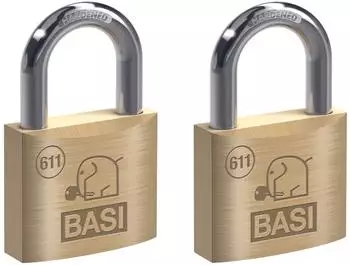 Basi Vorhangschloss 50mm verschiedenschließend, Messing, 2er-Set (VHS 611)