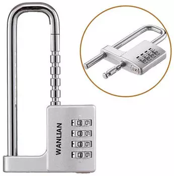LuxusKollektion Vorhängeschloss Zahlenschloss 4-stellig, silber, outdoor