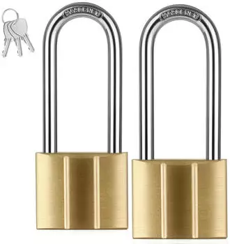 LuxusKollektion Vorhängeschloss Messing, 6mm Bügel, 2er-Set