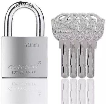 LuxusKollektion Vorhängeschloss 40mm, Edelstahl, wasserdicht, 4 Schlüssel