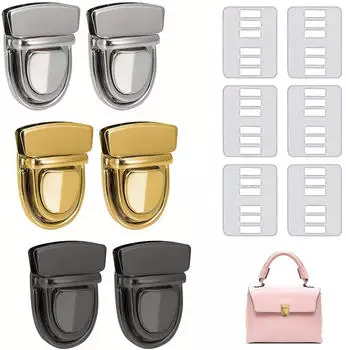 LuxusKollektion Taschenschlösser Metall DIY, 6er Set, gold/silber/gun black