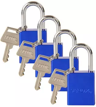 LuxusKollektion Vorhängeschloss Aluminium gleichschließend blau, wetterfest