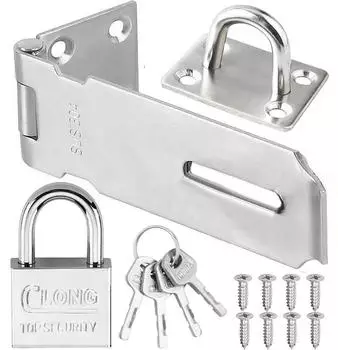 LuxusKollektion Vorh&auml;ngeschloss-Riegel Edelstahl 3 Zoll, silber