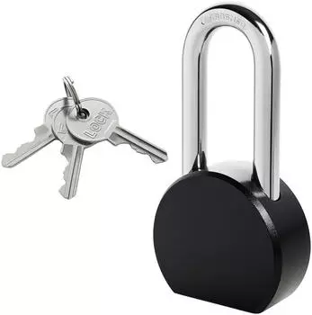 LuxusKollektion Vorhängeschloss Edelstahl 65mm schwarz, 3 Schlüssel