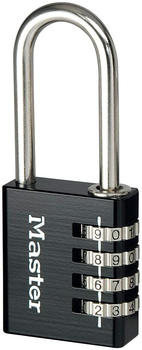 Master Lock 7640EURDBLKLH Combination Padlock in Aluminium with Long Shackle, Black, 4 x 10.2 x 1.5 cm