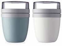 Mepal | Lunchpot Ellipse Mixed | Nordic White + Nordic Green | M&uuml;slibecher to go 