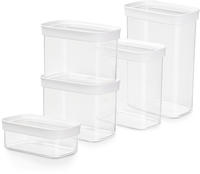 Emsa Vorratsdose "N11428 Optima" Set, 5 Stk. tlg. rechteckig, sicher, hygienisch,