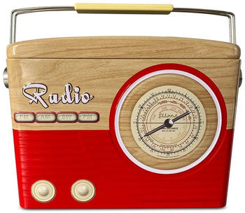 POWERHAUS24 Blechdose rotes Retro Radio, Keksdose ca. 21 cm x 17 cm, Aufbewahrung, Blechdose,