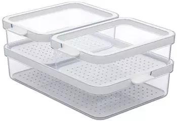 Rotho K&uuml;hlschrank Organizer 3-tlg Cauma 28,40x20,00x12,00