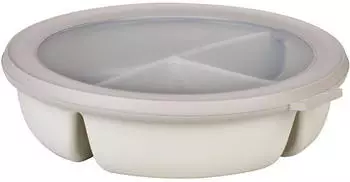 Rosti Mepal Bento-Sch&uuml;ssel Multischale mit 3 F&auml;chern, rund Nordic white