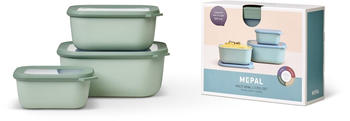 Rosti Mepal Multischüssel-Set CIRQULA eckig, 3-teilig in nordic sage (750 + 1500 + 3000 ml)