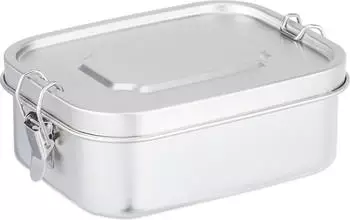 Relaxdays Brotdose Edelstahl 1l silber