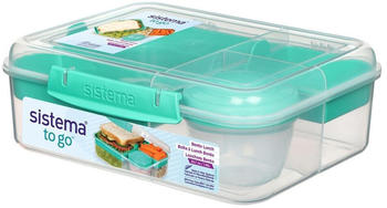Sistema TO GO Bento-Lunchbox 1,65l mit Fächern und Snackbox minty teal