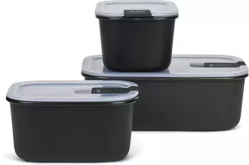 Rosti Mepal Frischhaltedosen-Set EASYCLIP, 3-tlg. in nordic black (2x 700 ml + 1x 1500 ml)
