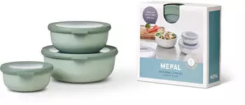 Rosti Mepal Multischüssel-Set CIRQULA rund, 3-teilig in nordic sage (350 + 750 + 1250 ml)
