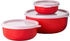 Rosti Mepal Aufbewahrungsdosen-Set LUMINA, 3-tlg. in nordic red