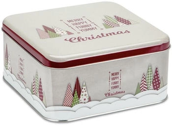 Städter Gebäckdose Yummy Christmas 21 x 21 cm / H 10 cm Bunt Quadrati