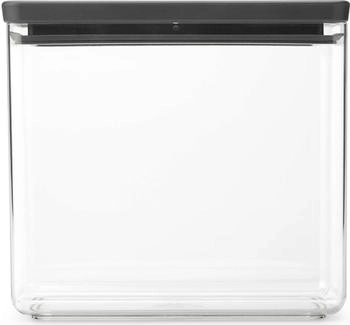 Brabantia Stapelbare Vorratsdosen eckig, Tasty+, dark grey - 5,4 L