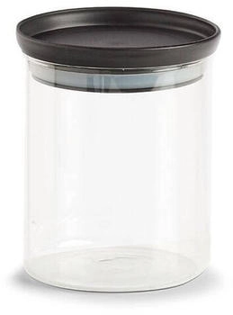 Zeller Vorratsglas Vorratsglas m. Kunststoffdeckel, Borosilikat Glas/ Kunststoff, 650 ml, schwarz, Ø10,3 x 13 cm