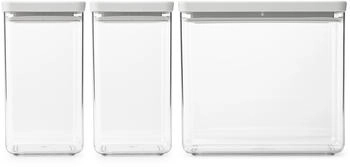 Brabantia TASTY+ stapelbare Behälter 3 Teile 2x1,6 L+3,5L Hellgrau