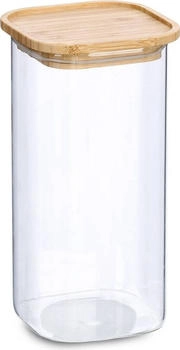 Zeller 19492 Vorratsglas m. Bambusdeckel, 900 ml, ca. 10 x 10 x 22 cm