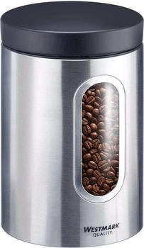 Westmark Vorratsdose mit Fenster, 1800 ml, Rund, ø 12 cm, BPA-frei, Rostfreier Edelstahl, 62372260