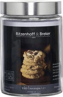 MESCOURSES Einmachglas mit grauem Edelstahlverschluss (1,2 Liter)