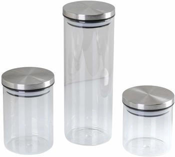 Axxentia Vorratsgläser-Set, Silber/Schwarz/Weiß//Kar,, 300 M,, 500 M,, C.. 1000 M