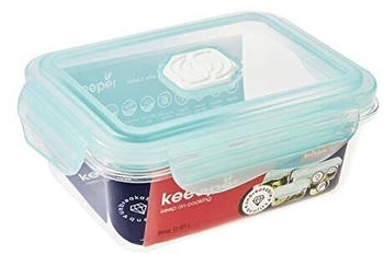 keeeper Frischhaltedose mit Klickverschluss, 14 x 11 x 6,6 cm, 0,45 l, Tina Tritan, Aquamarine