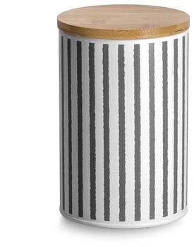 Zeller 19352 Vorratsdose m. Bambusdeckel, 1000 ml, Metall, ca. Ø 10,5 x 16,2 cm,