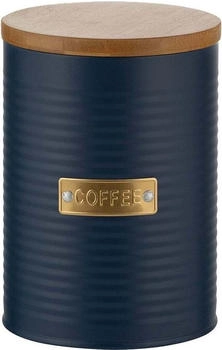 Typhoon 1401.227 Otto Kaffeedose, Karbonstahl, Bambusholz, Silikon, 1.4 liters, blau