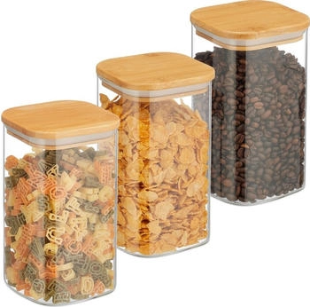 Relaxdays Vorratsgläser mit deckel Müsli-Glas-Set (10043241)