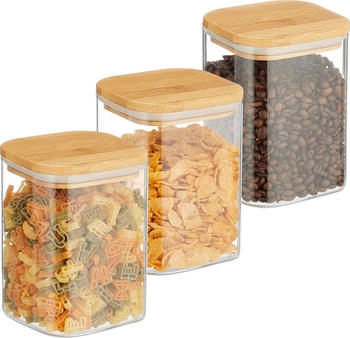 Relaxdays Vorratsgläser mit deckel Müsli-Dosen (10043242)