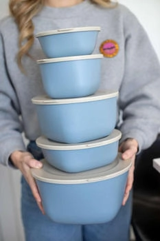 Koziol Frischhaltedosen Connect 9,3 cm hoch blau, beige 1,0 l, 1 St. St. Koziol Frischhaltedosen Connect 9,3 cm hoch blau, beige 1,0 l, 1 St. St.