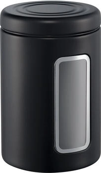 Wesco Vorratsdose Classic Line in der Farbe mattschwarz, pulverbeschichtetes Stahlblech, 2 Liter Volumen, Sichtfenster aus Acryl