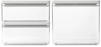 Brabantia TASTY+ stapelbare Behälter 3 Teile 2x1,5 L+3,5 L Hellgrau