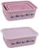 Stoneline Awave Set of storage box 400/730/1300 ml Rose 3 pcs Vorratsbehälter Rosa