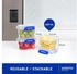 Sistema Rectangle Klip it Plus 3 Pack 400ml Vorratsbehälter Blau