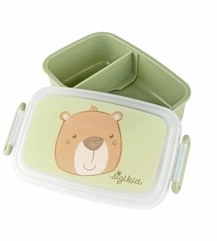Sigikid 25370 Kinder Brotzeitbox Bär mit herausnehmbarer Trennwand im Inneren