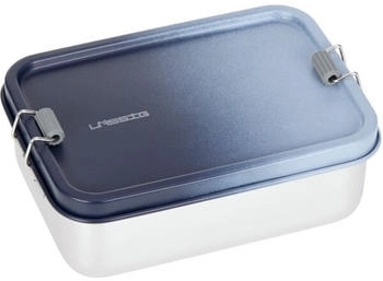 Lässig Lunchbox Stainless Steel Solid Dark Blue/Light Blue