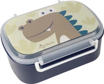 Sigikid 25372 Kinder Brotzeitbox Dino inklusive zusätzlichem Rohkostschälchen