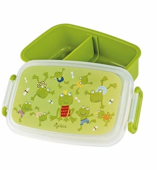 Sigikid 25326 Mini Brotdose Frosch, klein, Trennwand innen