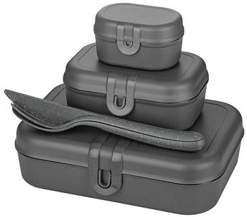 Koziol Pascal Ready Lunchbox inkl. Besteck, 4-teilig, grau Koziol Pascal Ready Lunchbox inkl. Besteck, 4-teilig, grau