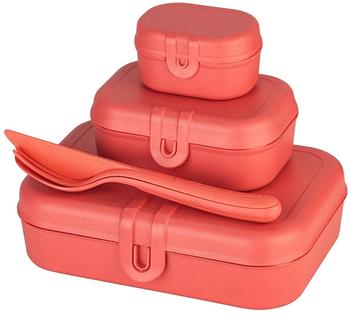 Koziol PASCAL READY Lunchbox-Set + Besteck-Set nature coral