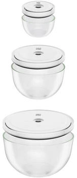 ZWILLING Fresh & Save Bowls Vakuumschüssel Set S / M / L Glas transparent-weiß 6-teilig