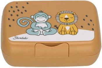 Sterntaler 6912321 Kinder-Brotdose Motiv Affe und Löwe Albert/Lio goldbraun
