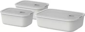 Mepal Frischhaltedosen-Set EASYCLIP, 3-tlg., nordic white (2x 450 ml + 1x 1000 ml)