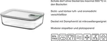 Mepal Frischhaltedose EASYCLIP aus Glas, nordic sage (1000 ml)