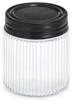 Zeller Vorratsdose 120 ml Glas Schwarz S (Small)